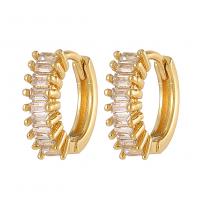 Kubieke Circonia Micro Pave Brass Ring, Messing, gold plated, micro pave zirconia & voor vrouw, 14mm, Verkocht door pair