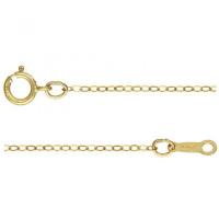 Guld-fyldt Chain halskæde, 14.000 guldfyldte, Unisex, 1mm, Længde 16 inch, Solgt af PC