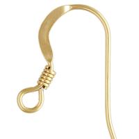 Gold-filled gancho para brinco, 14K cheio de ouro, DIY, dourado, 0.61mm, vendido por par