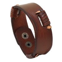 Rundsleder armbanden, Koeienhuid, met Ijzer, mode sieraden & uniseks, meer kleuren voor de keuze, 240x25mm, Verkocht door PC