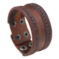 Cowhide Bracelet with Iron fashion jewelry & Unisex Sold By PC