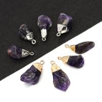 Amethyst Anhänger, mit Messing, Unregelmäßige, plattiert, unisex, keine, 10x20-13x28mm, verkauft von PC