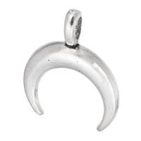 Zinc Alloy Pendler, Moon, antik sølv farve forgyldt, Unisex, nikkel, bly & cadmium fri, 17x21x2mm, Hole:Ca. 2.5mm, Solgt af KG