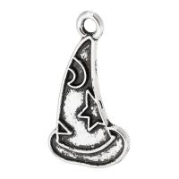 Sinc Alloy Pendants, Hat, dath airgid antique plátáilte, unisex, nicil, luaidhe & caidmiam saor in aisce, 15x26x1mm, Poll:Thart 2mm, Díolta De réir KG