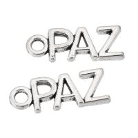 Sinc Alloy Pendants, dath airgid antique plátáilte, unisex, nicil, luaidhe & caidmiam saor in aisce, 16x6x2mm, Poll:Thart 2mm, Díolta De réir KG