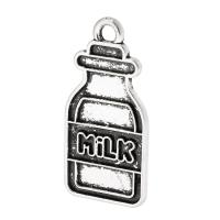 Zinc Alloy Pendler, Flaske, antik sølv farve forgyldt, Unisex, nikkel, bly & cadmium fri, 13x27x1mm, Hole:Ca. 2mm, Solgt af KG