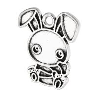 Zink Alloy Animal Hängen, Kanin, antik silver pläterad, Unisex, nickel, bly och kadmium gratis, 20x23x1mm, Hål:Ca 2mm, Säljs av KG