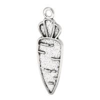 Zinc Alloy Pendler, Gulerod, antik sølv farve forgyldt, Unisex, nikkel, bly & cadmium fri, 11x35x1mm, Hole:Ca. 2mm, Solgt af KG