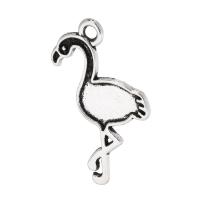 Sinc Alloy Pendants Ainmhithe, Crane, dath airgid antique plátáilte, unisex, nicil, luaidhe & caidmiam saor in aisce, 17x28.50x1mm, Poll:Thart 2mm, Díolta De réir KG