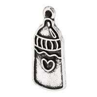 Zinc Alloy Pendler, sutteflaske, antik sølv farve forgyldt, Unisex, nikkel, bly & cadmium fri, 10x23x1mm, Hole:Ca. 1mm, Solgt af KG