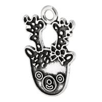 Zink Alloy Animal Hängen, Deer, antik silver pläterad, Unisex, nickel, bly och kadmium gratis, 17x28x1mm, Hål:Ca 2.5mm, Säljs av KG