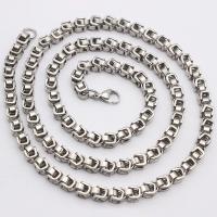 Acier inoxydable 304 collier, poli, bijoux de mode & styles différents pour le choix & pour homme, couleur originale, 5mm, Vendu par Environ 23.62 pouce, Environ 8.66 pouce brin