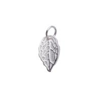 Pendentif en argent Sterling 925, feuille, DIY, plus de couleurs à choisir, 9.60x15.50mm, Trou:Environ 4mm, Vendu par PC