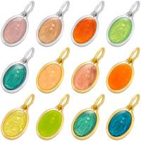 Brass Jewelry Pendants Ellipse plated enamel Approx 4mm Sold By PC