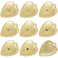 Cubic Zirconia Micro Pave Brass Pendant Heart plated micro pave cubic zirconia Approx 1.2mm Sold By PC