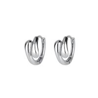 925 Sterling Silver Huggie Hoop Earring, plátáilte, do bhean, dathanna níos mó le haghaidh rogha, 6x11mm, Díolta De réir PC