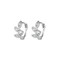 Cubic Zirkonia Micro Pave Sterling Silver Korvakorut, 925 Sterling Silver, päällystetty, Micro Pave kuutiometriä zirkonia & naiselle, enemmän värejä valinta, 6x10mm, Myymät Pair