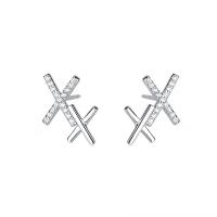 Cubic Zirconia micro pavimenta Sterling Silver Earring, 925 argento sterlina, placcato, Micro spianare cubic zirconia & per la donna, nessuno, 9x14mm, Venduto da coppia