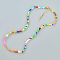 Collier résine, alliage de zinc, avec résine & perle de plastique, avec 2.16inch chaînes de rallonge, bijoux de mode & pour femme, multicolore, protéger l'environnement, sans nickel, plomb et cadmium, Longueur Environ 17.91 pouce, Vendu par PC