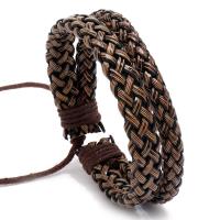 PU Cord Armband, med Hampa, mode smycken & Unisex, brun, Säljs av PC