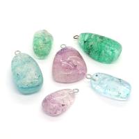 Crackle Quartz Pendant irregular Unisex 16x31- Sold By PC