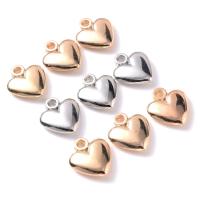 Kobber Coated Plastic vedhæng, Heart, forgyldt, du kan DIY, flere farver til valg, 14x15mm, Ca. 50pc'er/Bag, Solgt af Bag