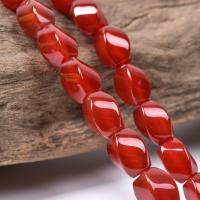 Φυσικά Χάντρες Red Agate, DIY & συστροφή, 8x12mm, Περίπου 32PCs/Strand, Sold Με Strand