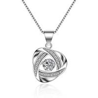 Kubieke Zircon Micro effenen Sterling zilveren ketting, 925 sterling zilver, geplatineerd, micro pave zirconia & voor vrouw & hol, 14x20mm, Lengte Ca 17.7 inch, Verkocht door PC