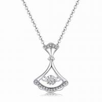 Kubieke Zircon Micro effenen Sterling zilveren ketting, 925 sterling zilver, plated, micro pave zirconia & voor vrouw, meer kleuren voor de keuze, 15x20mm, Lengte Ca 17.7 inch, Verkocht door PC