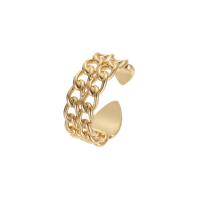 Brass Cuff Finger Ring gold color plated Adjustable & for woman Sold By PC