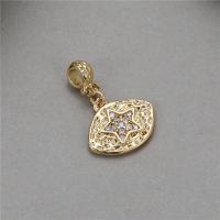 Cubic Zirconia Micro Pave Brass Pendant gold color plated & micro pave cubic zirconia Sold By PC