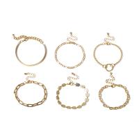 Messing Armbanden, met Ijzer, gold plated, 6 stuks & voor vrouw, 58mm, Lengte Ca 6.2 inch, Verkocht door Stel