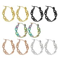 Brinco de argola de aço inoxidável de Mens, Aço inoxidável 304, joias de moda & para mulher & vazio, Mais cores pare escolha, 6x22mm, vendido por par