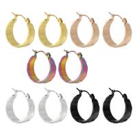 Brinco de argola de aço inoxidável de Mens, Aço inoxidável 304, joias de moda & para mulher, Mais cores pare escolha, 8x21mm, vendido por par