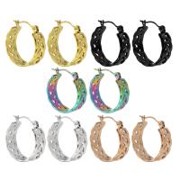 Brinco de argola de aço inoxidável de Mens, Aço inoxidável 304, joias de moda & para mulher, Mais cores pare escolha, 7x22mm, vendido por par