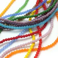 Contas de Cristal Redonda, Roda, DIY & fosco, mais cores para a escolha, 2mm, Aprox 150PCs/Strand, vendido por Strand