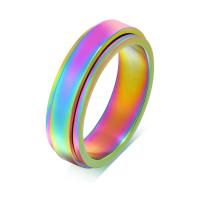 Bague en acier inoxydable, Acier inoxydable 304, Placage, unisexe & normes différentes pour le choix, multicolore, 6mm, Vendu par PC