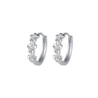 Cubic Zirconia micro pavimenta Sterling Silver Earring, 925 argento sterlina, placcato, Micro spianare cubic zirconia & per la donna, nessuno, 13x4mm, Venduto da coppia