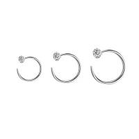 Pendientes Ear Cuff, plata de ley 925, chapado en color de platina, diverso tamaño para la opción & micro arcilla de zirconia cúbica & para mujer, Vendido por UD