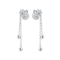 925 Boucles d’oreilles Sterling Silver Drop & Dangle, argent sterling 925, Placage, poli & pavé de micro zircon & pour femme, plus de couleurs à choisir, 8x35mm, Vendu par paire