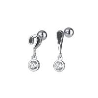 Boucles d'oreilles asymétriques, argent sterling 925, Placage, poli & pour femme, plus de couleurs à choisir, 14mm,16mm, Vendu par paire