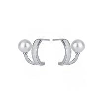 Boucle d'oreille bijoux en argent sterling, argent sterling 925, avec Shell Pearl, Placage, poli & pour femme & autocollant époxyde, plus de couleurs à choisir, 9x14mm, Vendu par paire