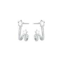 Sterling Silver Κοσμήματα Σκουλαρίκι, 925 Sterling Silver, Αστέρι, επιχρυσωμένο, γυαλιστερό & για τη γυναίκα, περισσότερα χρώματα για την επιλογή, 7x12mm, Sold Με Ζεύγος