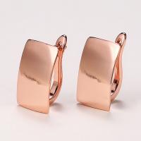 Messing oorbelknoppen, rose goud plated, voor vrouw, 12x18.50mm, Verkocht door pair