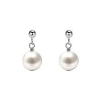 Freshwater Pearl Earrings 925 Sterling Silver with Freshwater Pearl plated for woman Sold By Pair