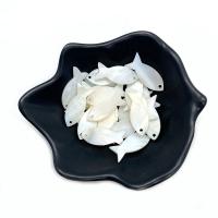 Gėlavandeniai Shell Pakabutis, Žuvis, unisex, baltas, 10x26mm, Pardavė PC