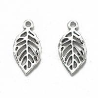 Zinklegering Leaf Hangers, Zinc Alloy, Blad, antiek zilver plated, DIY & hol, nikkel, lood en cadmium vrij, 22x11x1.70mm, Verkocht door PC