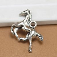 Pingentes animais de liga de zinco, Cavalo, banho de cor prata antiga, DIY, níquel, chumbo e cádmio livre, 20x15mm, vendido por PC