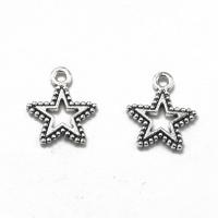 Cink Alloy Star Privjesak, Zvijezda, starinski srebrne boje pozlaćen, možete DIY, nikal, olovo i kadmij besplatno, 17x15mm, Prodano By PC