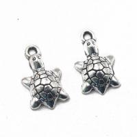 Sinc Alloy Pendants Ainmhithe, Turtle, dath airgid antique plátáilte, DIY, nicil, luaidhe & caidmiam saor in aisce, 19x10x3.80mm, Díolta De réir PC